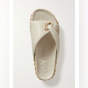 Cult Gaia Beige Sandals with Gold Accent